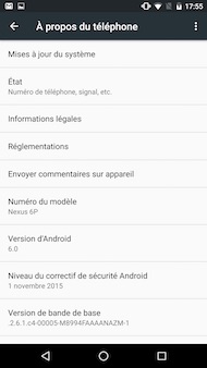 Huawei Nexus 6P interface