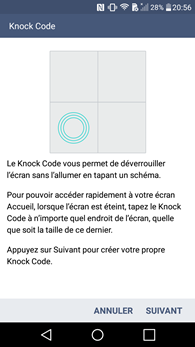 LG K10 : KnockCode