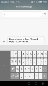 Huawei Ascend Mate 7 : clavier de l'interface à une main