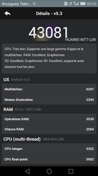 Huawei Ascend Mate 7 : AnTuTu