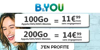 Forfaits B and You 100go et 200Go