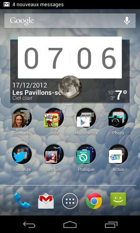 LG Google Nexus 4 : système d'exploitation + interface utilisateur + nouveautés d'Android 4.2 Jelly Bean