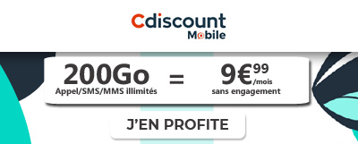 Forfait Cdiscount Mobile 200Go à 9.99?