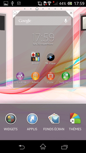 Sony Xperia M : menu applications