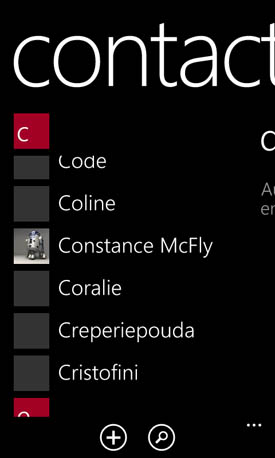 Nokia Lumia 620 contacts