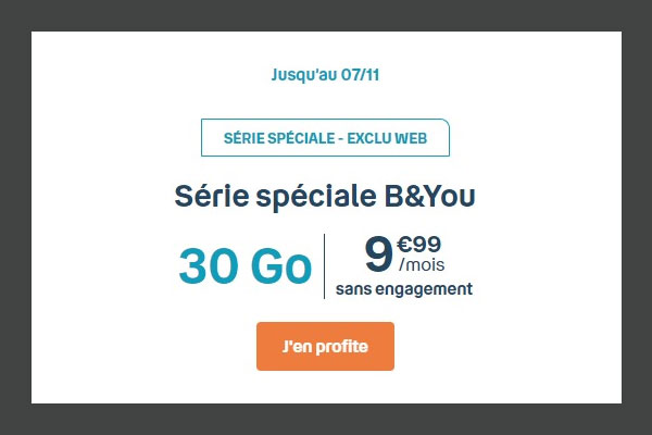 Encore de nouvelles promotions incroyables chez B&You de Bouygues Telecom !