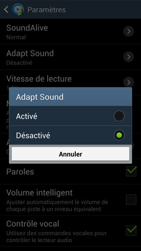 Samsung Galaxy S4 : Adapt Sound