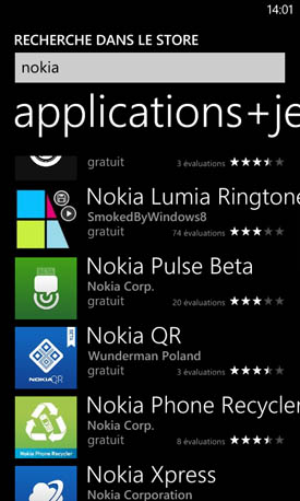 Nokia Lumia 520 : applications