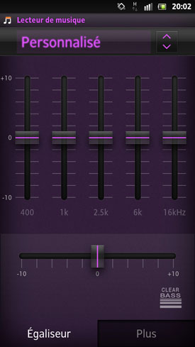 Sony Xperia S : égaliseurs